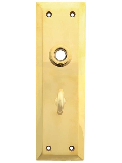 Forged Brass New York Back Plate with Thumb Turn in Un-Lacquered Brass.